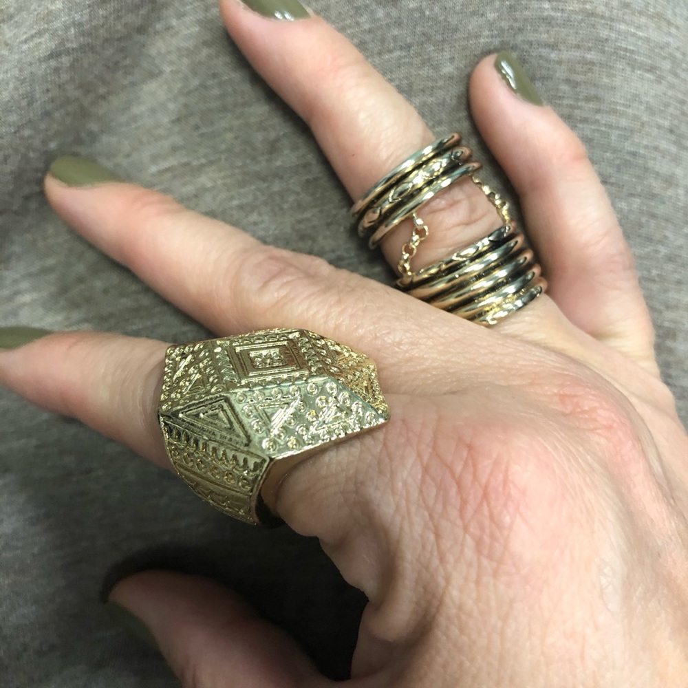 Gold double ring - Picture 3 of 5